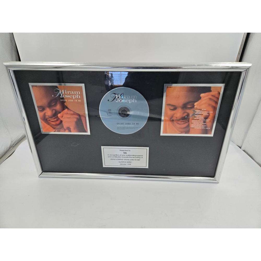 Hiram Joseph Speak Lord To Me Juno Awards Platinum Record Award Plaque